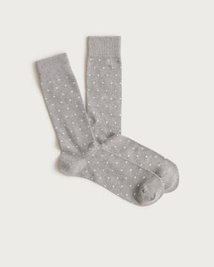J.Crew Bird's Eye-Print Socks - Gray
