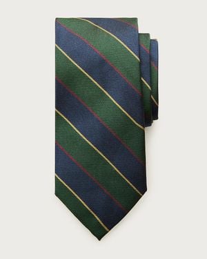 J.Crew Italian Silk Twill Striped Tie - Green