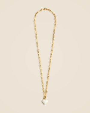 J.Crew Enamel Heart Pendant Necklace - Natural