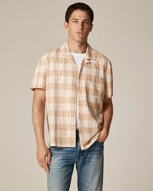 J.Crew Short-Sleeve Cotton Gauze Camp-Collar Shirt - Natural