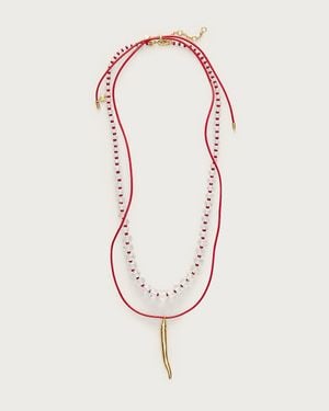 J.Crew Chili Pepper Charm Necklaces Set-Of-Two - Pink