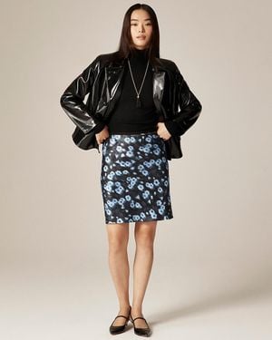 J.Crew Petite Gwen Knee-Length Slip Skirt - Black