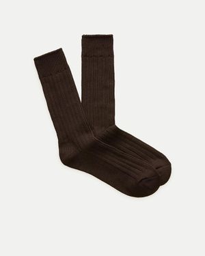 J.Crew Ribbed Cotton-Blend Socks - Brown