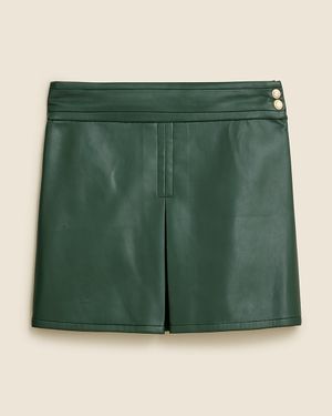 J.Crew Center-Pleat Mini Skirt - Green