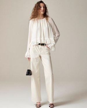 J.Crew Lower-Rise Wide-Leg Jean - Natural