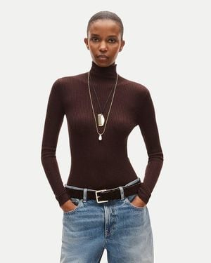 J.Crew Ribbed Merino Turtleneck Sweater - Blue