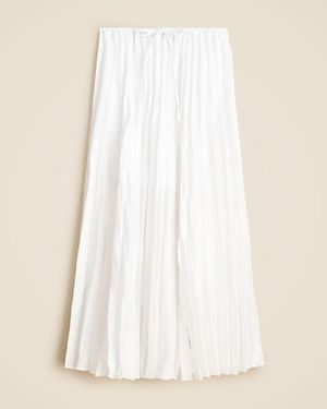 J.Crew Pleated Drawstring Maxi Skirt - Natural