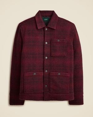 J.Crew Wool-Blend Sherpa Fleece Coverall Jacket - Red