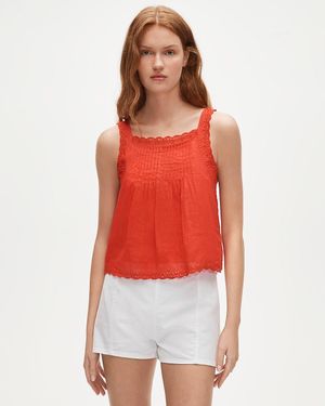 J.Crew Scallop-Trim Tank Top - Red