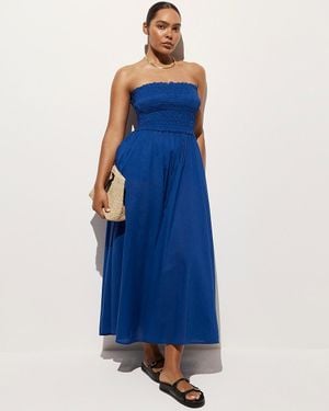 J.Crew Smocked Maxi Dress - Blue