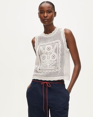 J.Crew Crochet Floral Tank Top - Blue