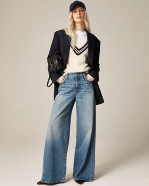 J.Crew Mid-Rise Superwide-Leg Jean - Blue