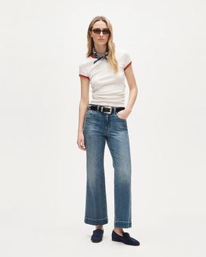 J.Crew Petite Charley Kickout Cropped Jean - Blue