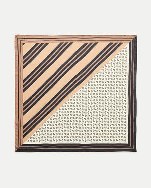 J.Crew Printed Silk Scarf - Natural