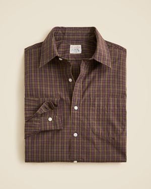 J.Crew Secret Wash Cotton Poplin Shirt With Point Collar - Brown
