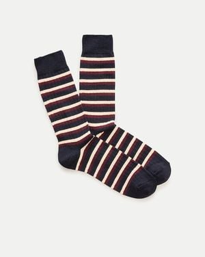 J.Crew Striped Piqué Socks - Blue