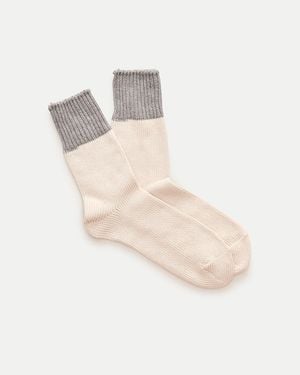 J.Crew Colorblock Ribbed Socks - White