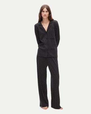 J.Crew Dreamy Rib Long-Sleeve Pajama Pant Set - Blue