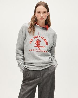 J.Crew U.S. Ski & Snowboard By Heritage Terry Graphic Crewneck Sweatshirt - Gray