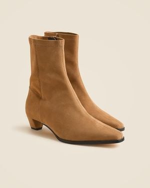 J.Crew Remi Square-Toe Ankle Boots - Natural