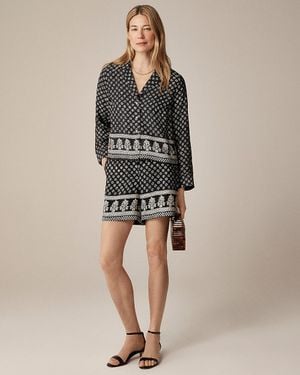 J.Crew Camp-Collar Button-Up Shirt - Brown