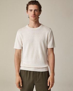 J.Crew Short-Sleeve Linen Sweater - Natural