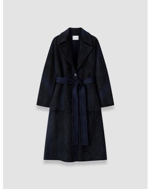 JOSEPH Spencer Double Face Snake Jacquard Coat - Blue