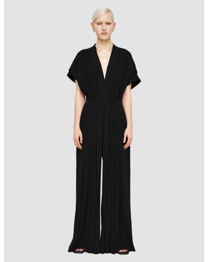 JOSEPH Sofia Airy Plissé Jumpsuit - Black