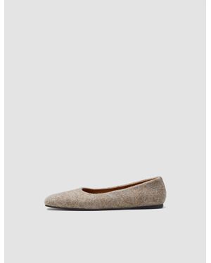 JOSEPH Textured Wool Ballerinas - White