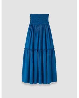 JOSEPH Folia Textured Silk Skirt - Blue