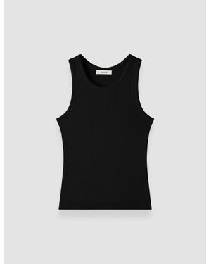 JOSEPH Yeux Cotton Rib Vest - Black