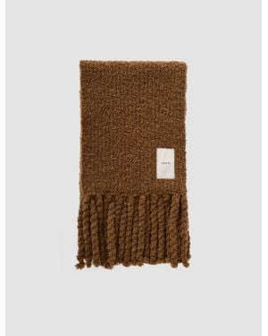 JOSEPH Kai Fluffy Bouclé Scarf - Brown