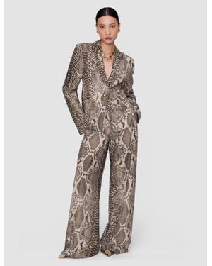 JOSEPH Birch Naia Twill Snake Blazer - Brown
