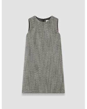 JOSEPH Lulu Wool Twill Dress - Gray