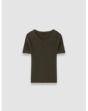 JOSEPH Belarb Linen Blend Knit T-Shirt - Green