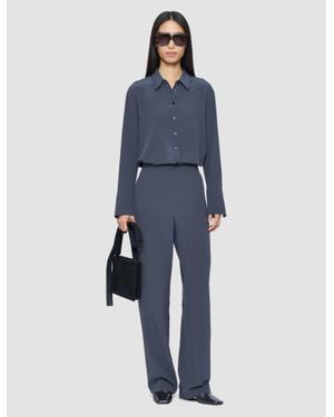 JOSEPH Sahel Crepe De Chine Silk Pants - Blue