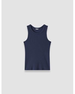 JOSEPH Yeux Cotton Rib Vest - Blue