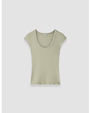 JOSEPH Saba Cotton Rib Top - Green