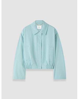 JOSEPH Haddou Light Cotton Bomber Jacket - Blue
