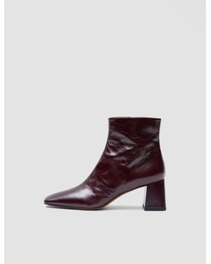 JOSEPH Heeled Patent Leather Ankle Boots - Purple