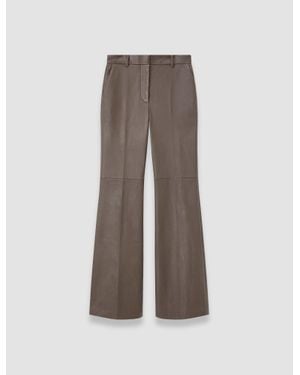 JOSEPH Tafira Leather Stretch Pants - Gray