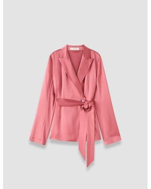 JOSEPH Archer Silk Satin Jacket - Red