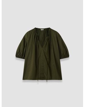 JOSEPH Nador Cotton Sateen Blouse - Green