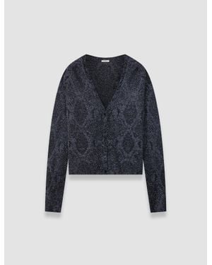 JOSEPH Doris Lurex Snake Knit Cardigan - Blue