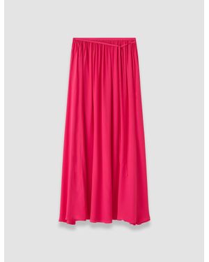 JOSEPH Elba Silk Blend Crepe Skirt - Pink