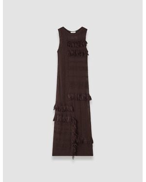 JOSEPH Nari Cotton Raffia Fringe Dress - White
