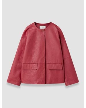 JOSEPH Barbs Pebble Leather Jacket - Red