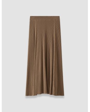 JOSEPH Hallie Merino Wool Rib Skirt - Natural