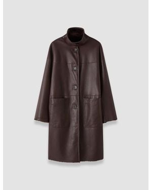JOSEPH Ari Reversible Natural Shearling Coat - Brown