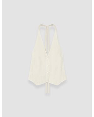 JOSEPH Suez Pleat Jacquard Tie Waistcoat - White